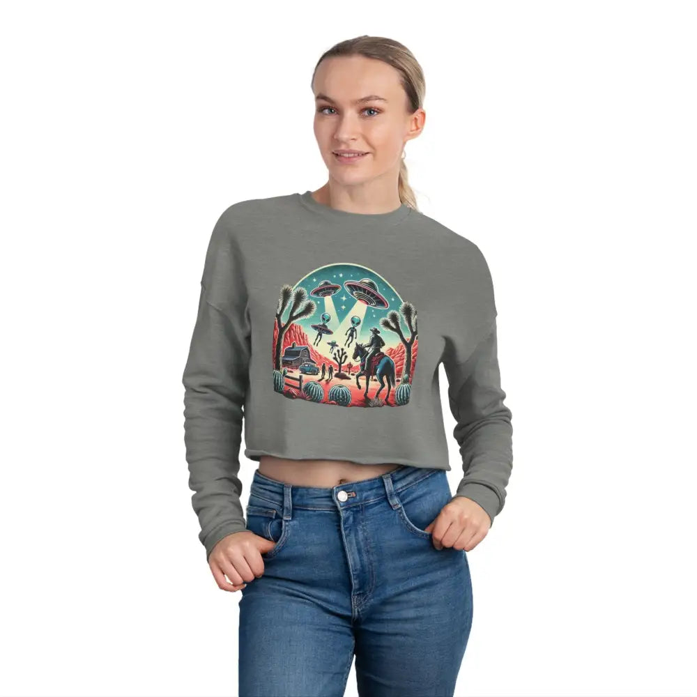 ’Cosmic Cowboy’ Double R Western’s Women’s Cropped Sweatshirt Sweatshirt