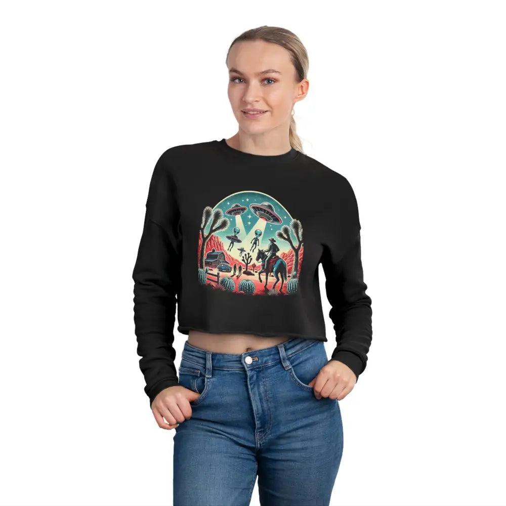 ’Cosmic Cowboy’ Double R Western’s Women’s Cropped Sweatshirt Sweatshirt