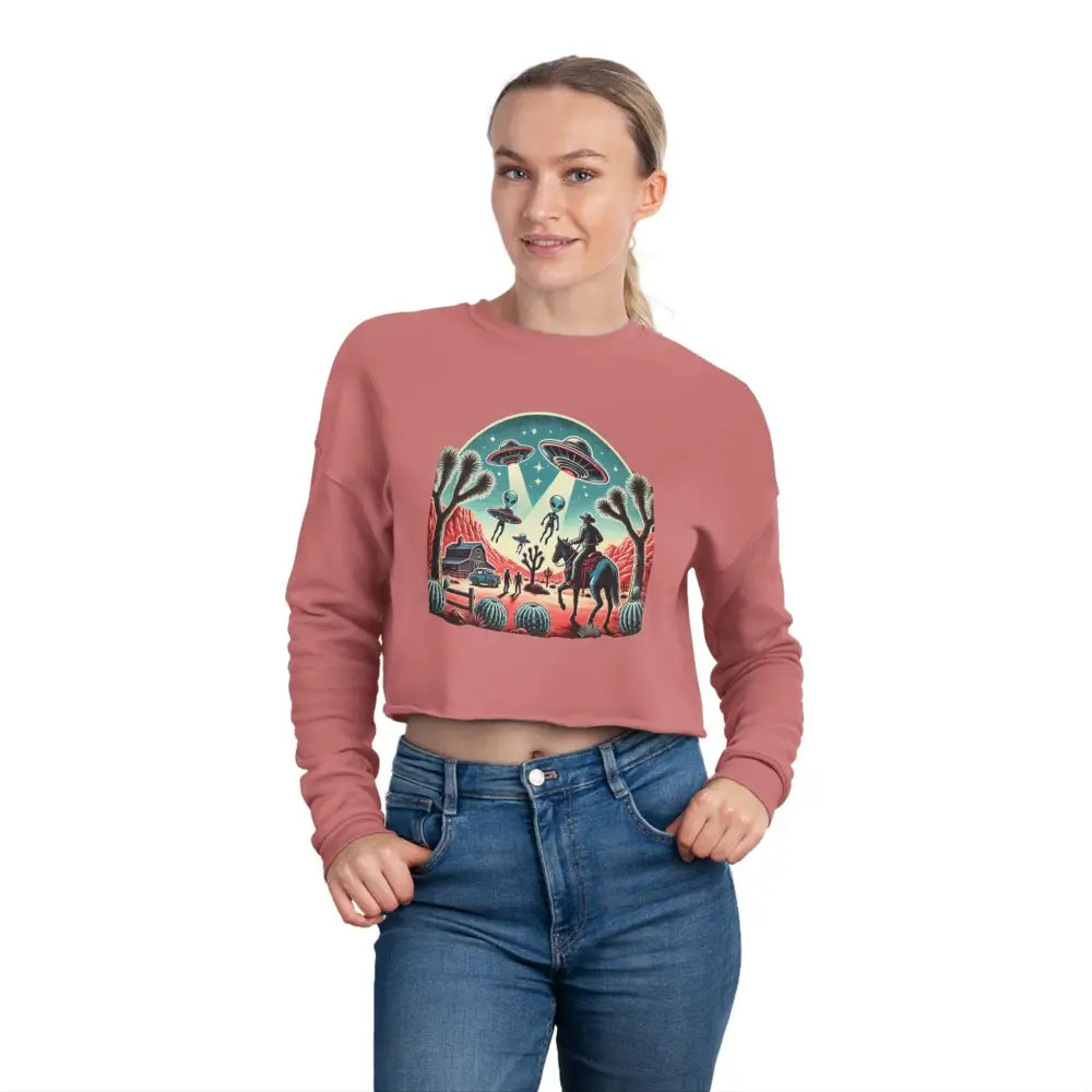 ’Cosmic Cowboy’ Double R Western’s Women’s Cropped Sweatshirt Sweatshirt