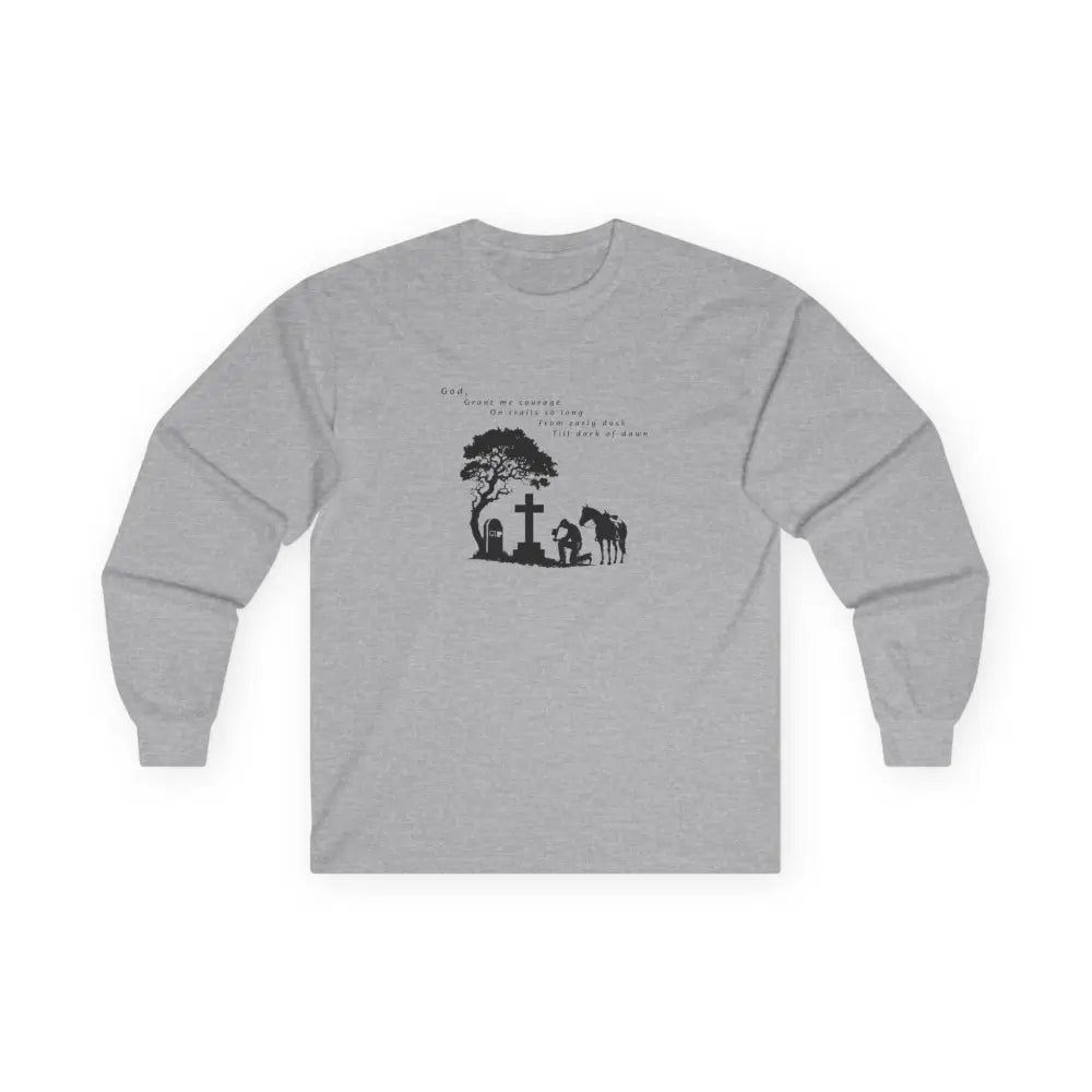 ’Courage at Dusk’ - Double R western’s - Long Sleeve Men’s T-Shirt - S / Sport Grey - Long-sleeve