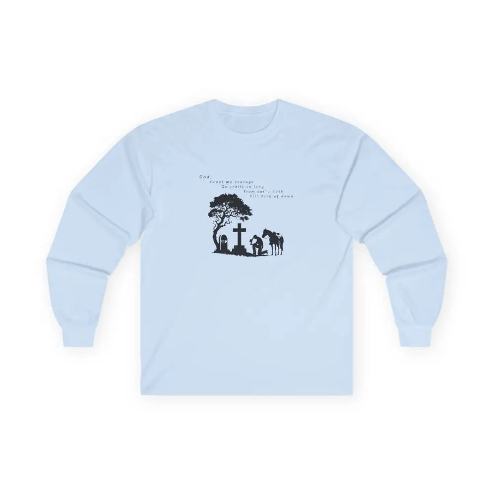 ’Courage at Dusk’ - Double R western’s - Long Sleeve Men’s T-Shirt - S / Light Blue - Long-sleeve