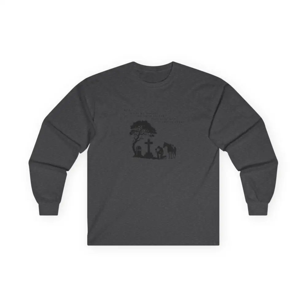 ’Courage at Dusk’ - Double R western’s - Long Sleeve Men’s T-Shirt - S / Dark Heather - Long-sleeve