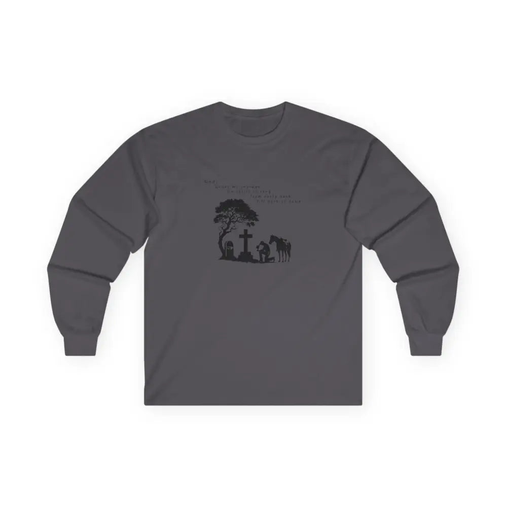 ’Courage at Dusk’ - Double R western’s - Long Sleeve Men’s T-Shirt - S / Charcoal - Long-sleeve