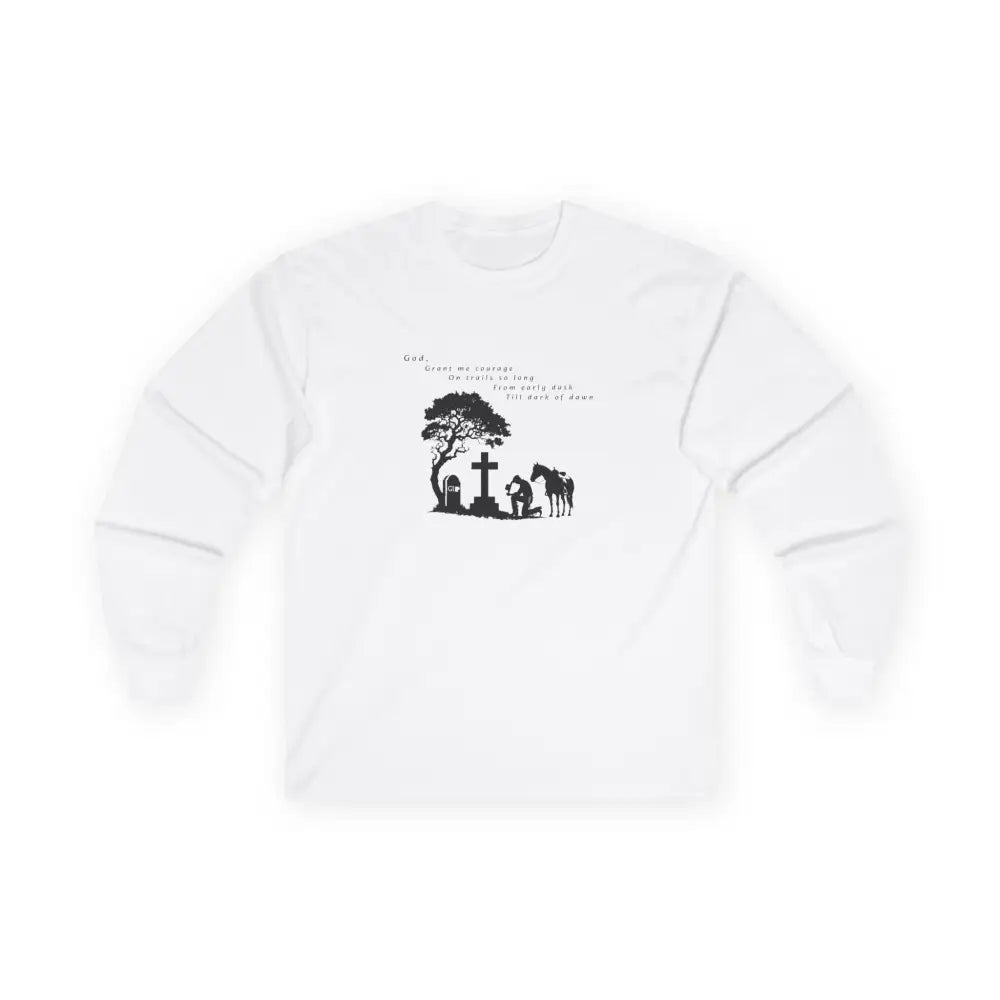 ’Courage at Dusk’ - Double R western’s - Long Sleeve Men’s T-Shirt - S / White - Long-sleeve