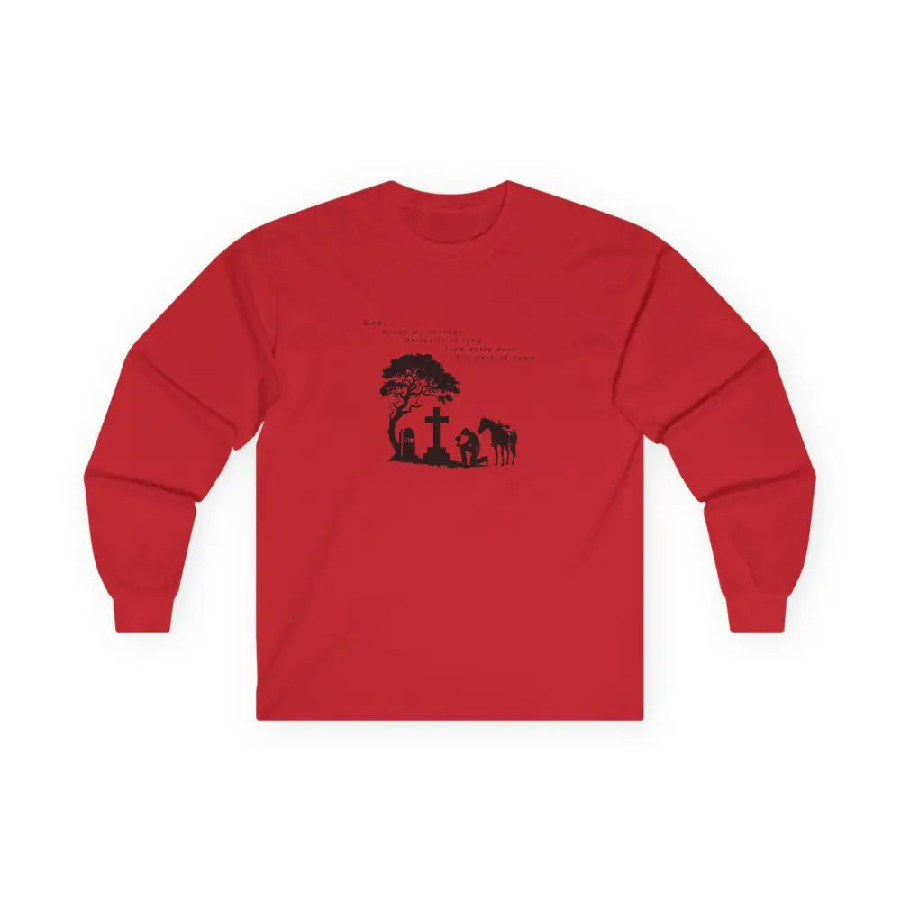 ’Courage at Dusk’ Double R western’s Long Sleeve Men’s T Shirt S / Red Long sleeve