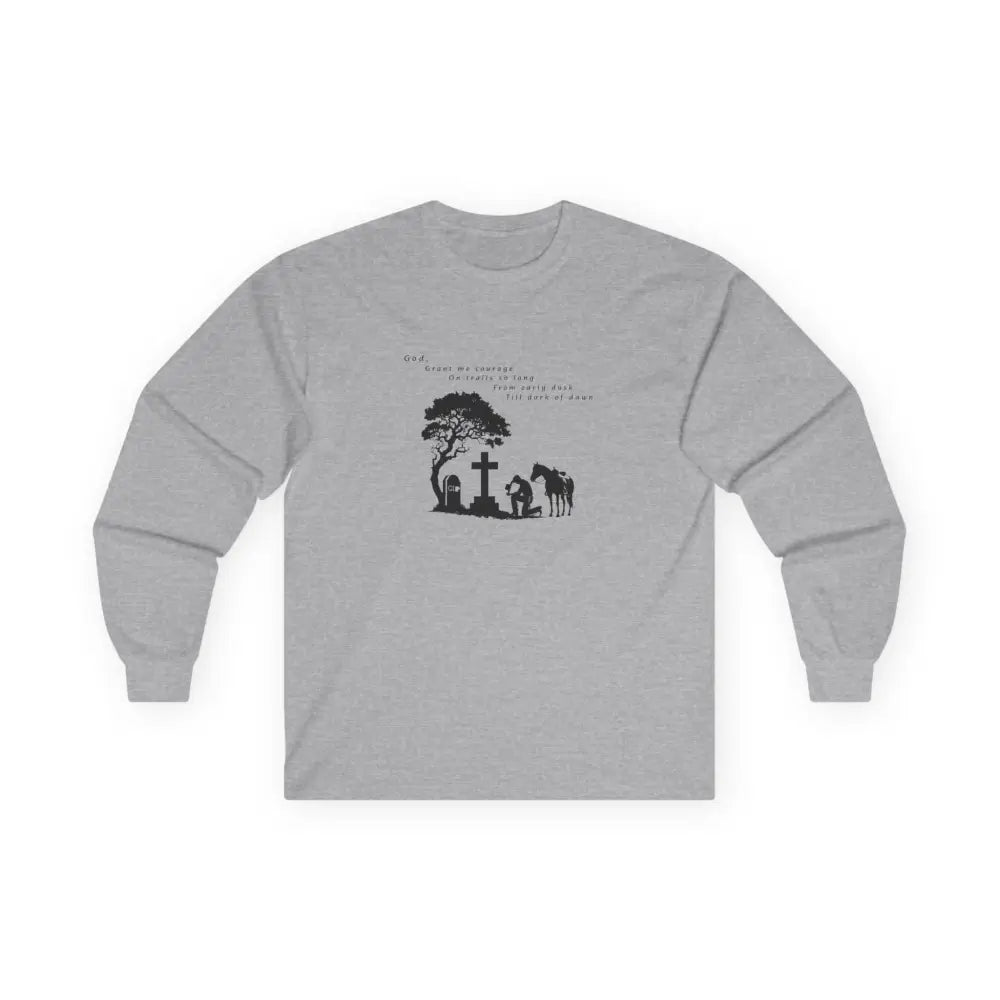 ’Courage at Dusk’ Double R western’s Long Sleeve Men’s T Shirt S / Sport Grey Long sleeve