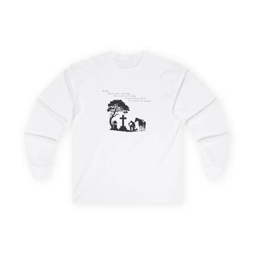 ’Courage at Dusk’ Double R western’s Long Sleeve Men’s T Shirt S / White Long sleeve