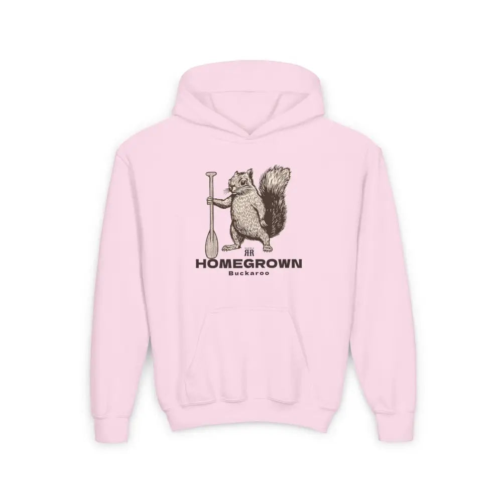 ’Critter Creek Squirrel’ - Double R Western Homegrown Buckaroo Series- Youth Heavy Blend Hooded Sweatshirt - S / Light