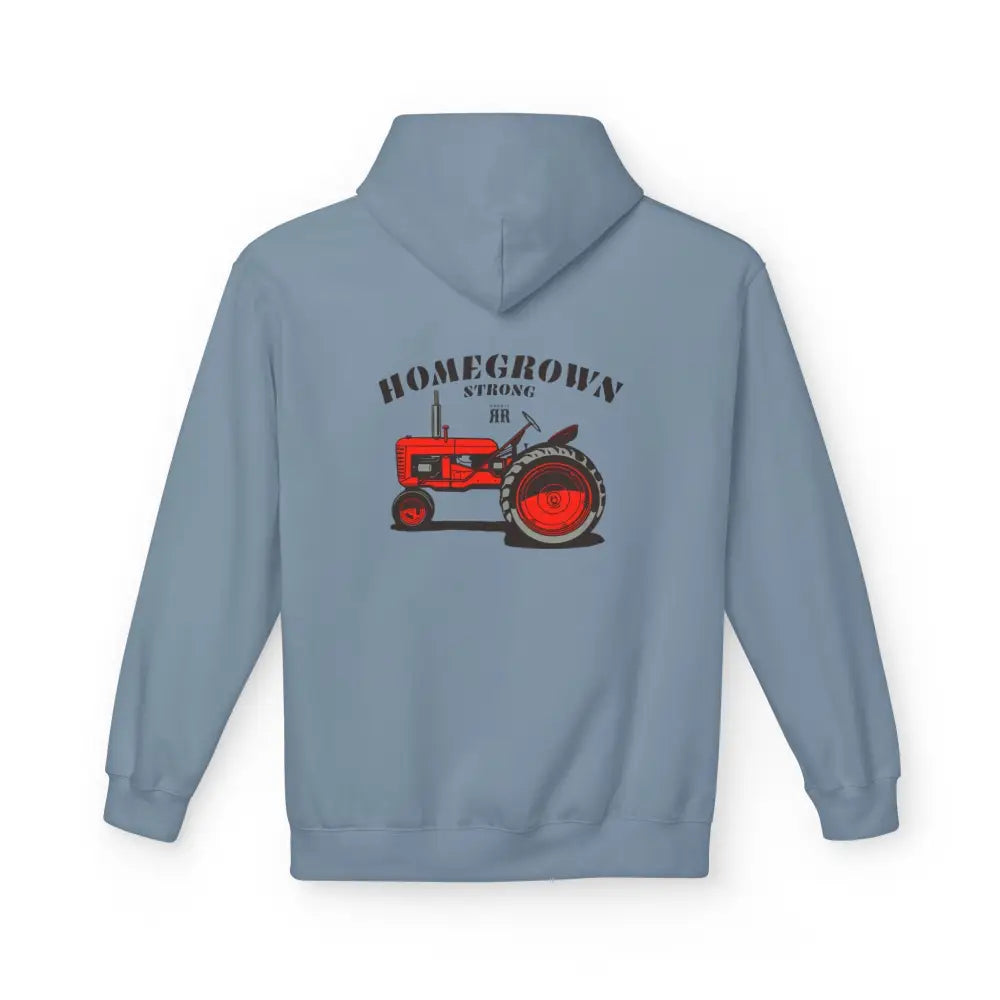 ’Double R Home Grown Strong’ Men’ Hooded Sweatshirt Back Graphic Design Hoodie
