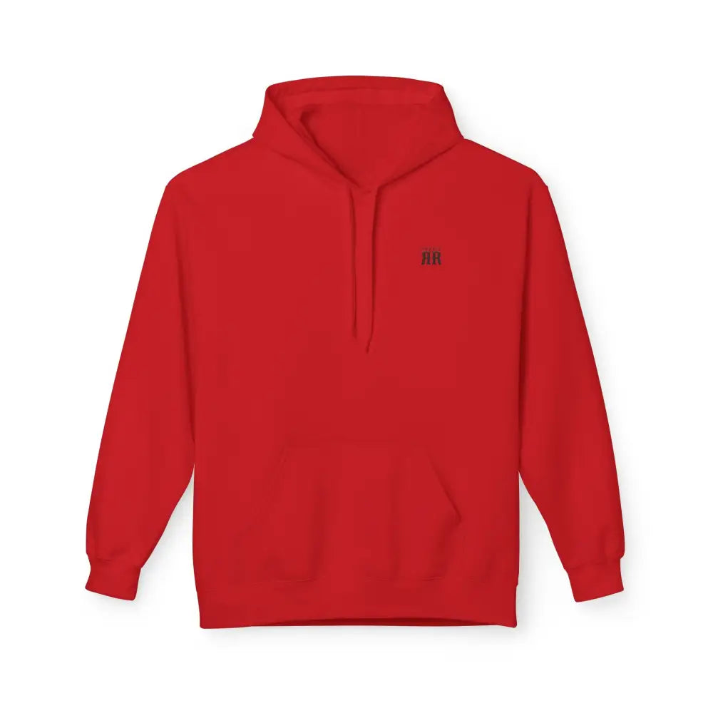 ’Double R Home Grown Strong’ Men’ Hooded Sweatshirt Back Graphic Design S / Red Hoodie