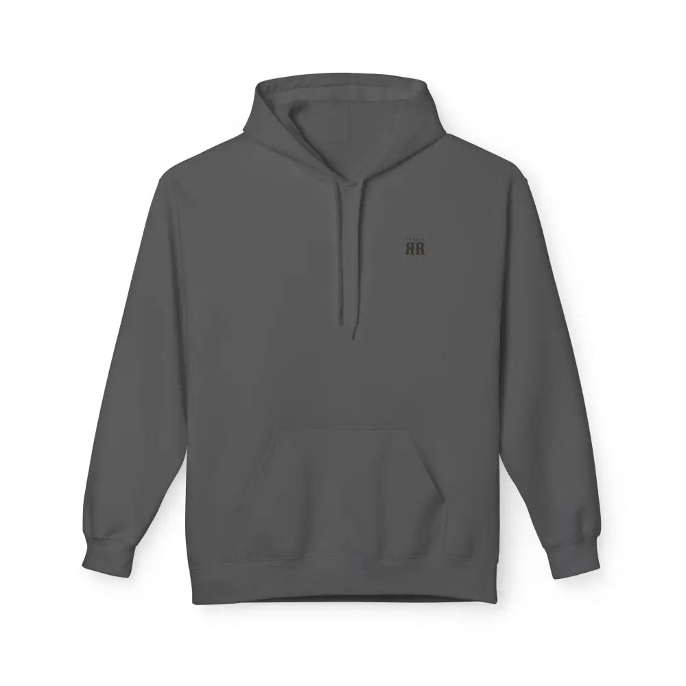 ’Double R Home Grown Strong’ Men’ Hooded Sweatshirt Back Graphic Design S / Charcoal Hoodie