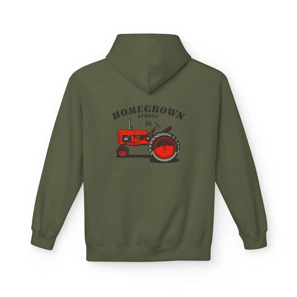 ’Double R Home Grown Strong’ Men’ Hooded Sweatshirt Back Graphic Design Hoodie