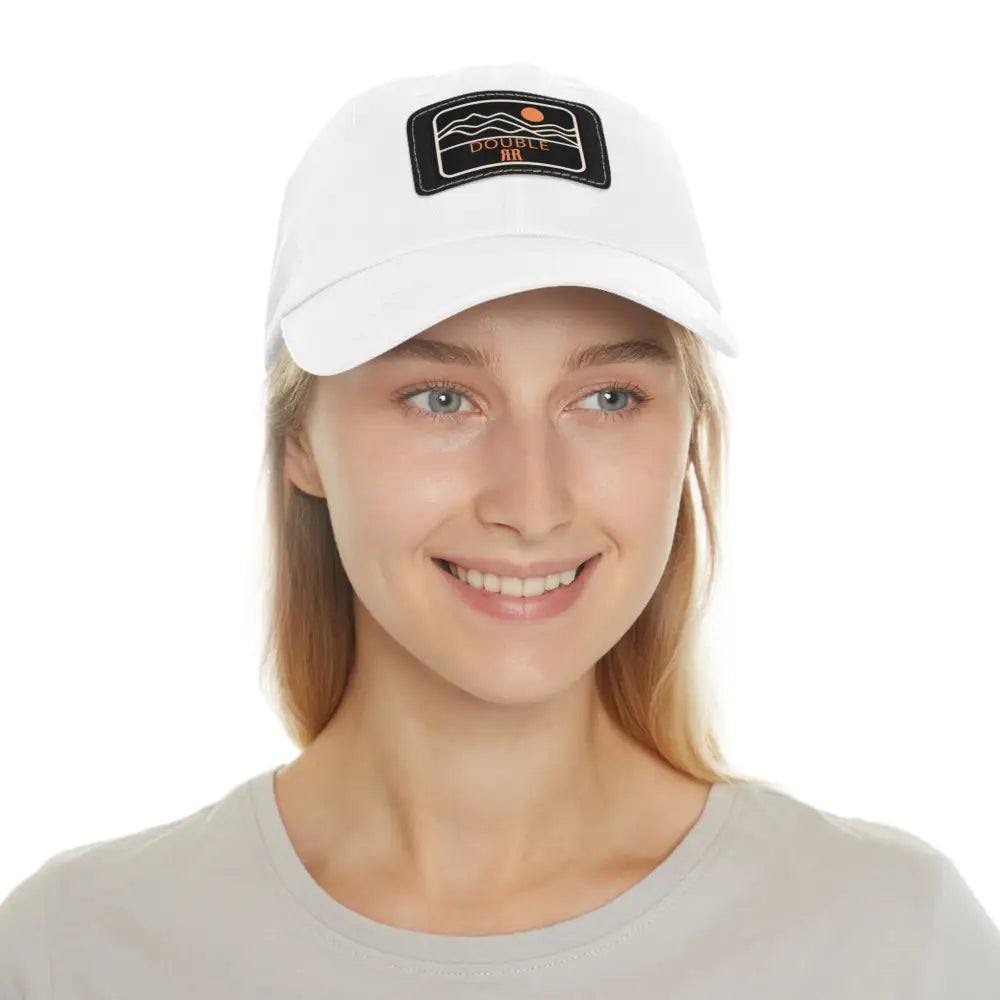 ’Double R Leather Patch Dad Hat’ Dad Hat with Leather Patch (Rectangle) Hats