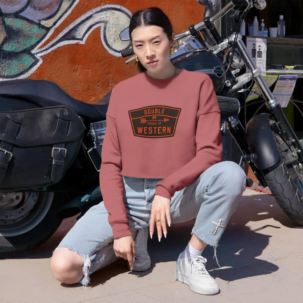 ’Double R Tetonia’ Double R Western’s Women’s Cropped Sweatshirt Sweatshirt