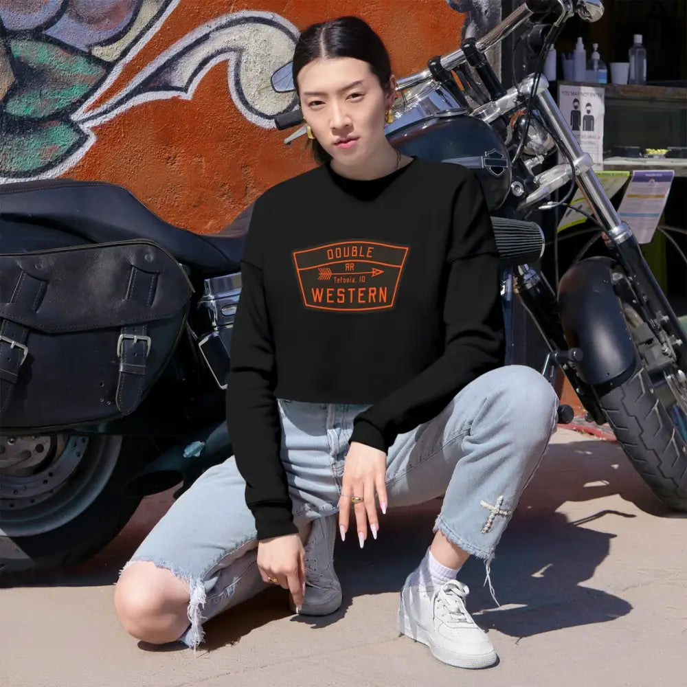 ’Double R Tetonia’ Double R Western’s Women’s Cropped Sweatshirt Sweatshirt