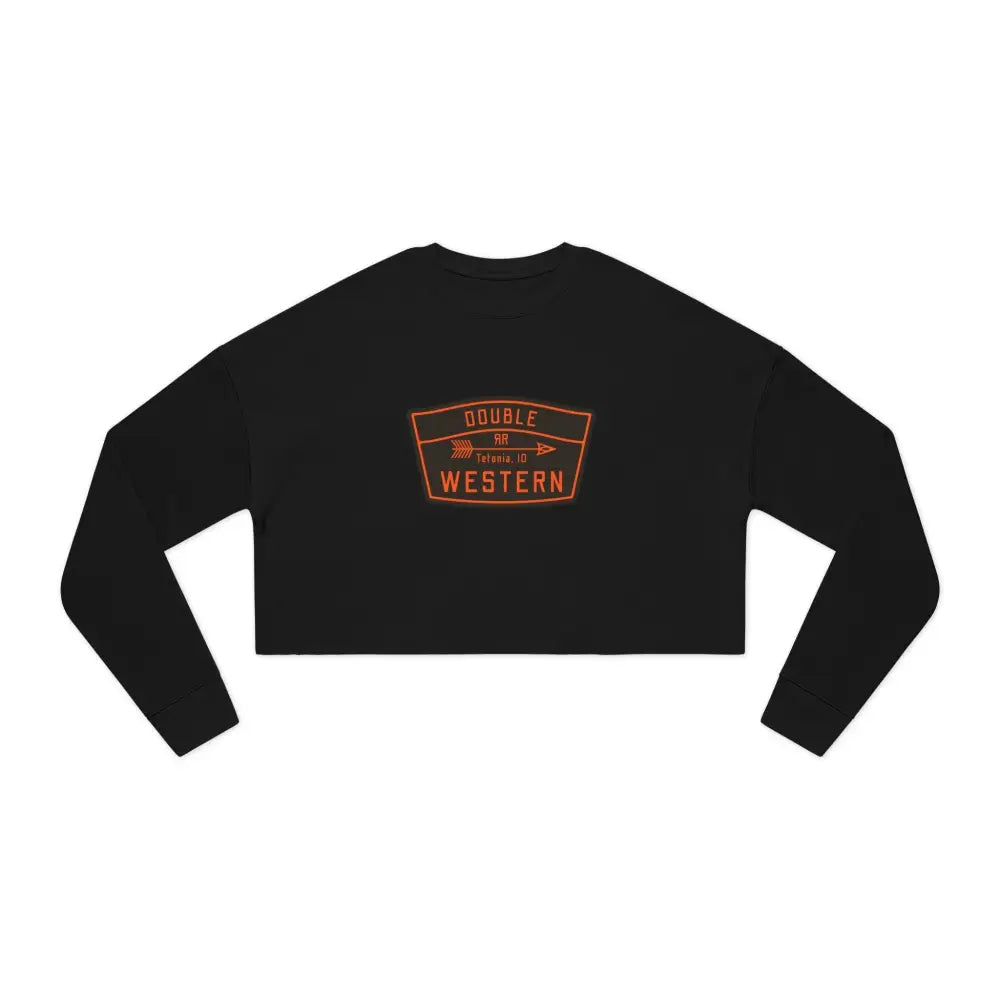 ’Double R Tetonia’ Double R Western’s Women’s Cropped Sweatshirt Black / S Sweatshirt
