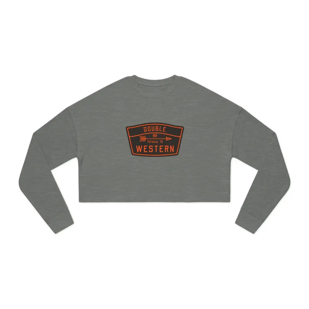 ’Double R Tetonia’ Double R Western’s Women’s Cropped Sweatshirt Deep Heather / S Sweatshirt