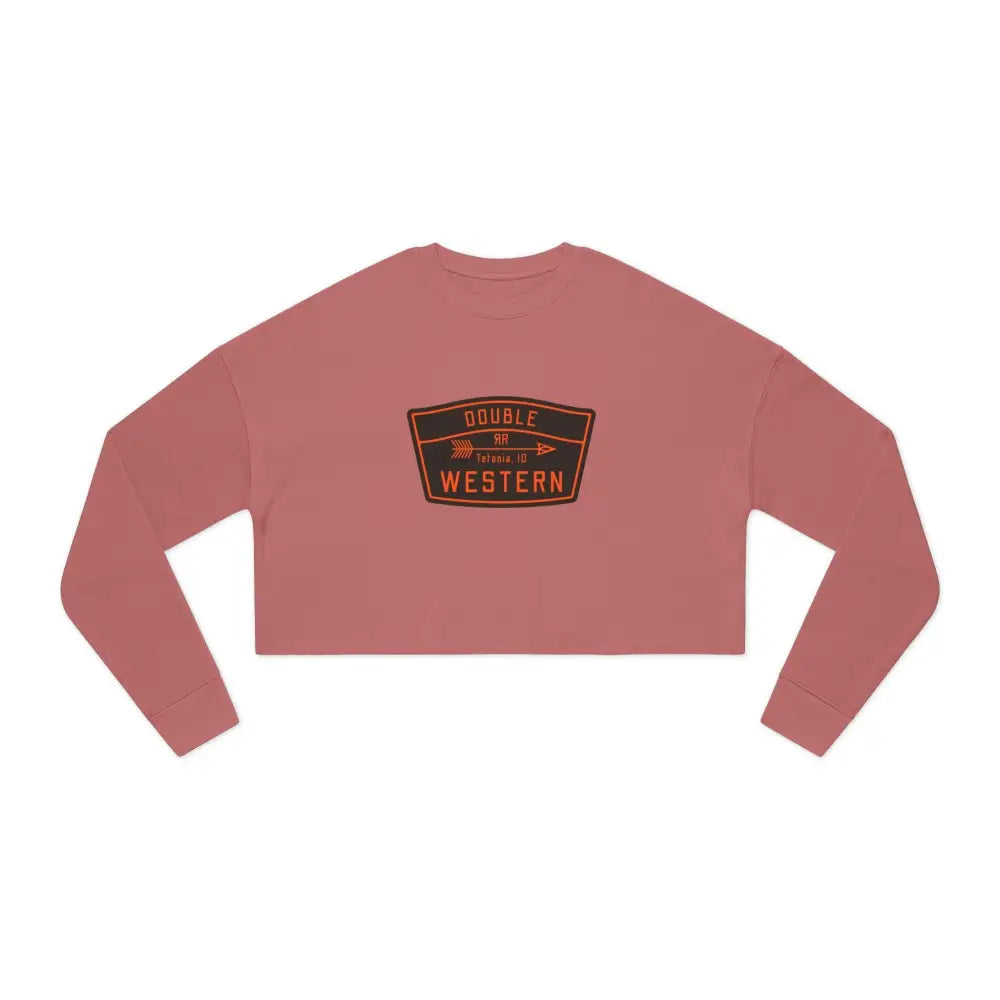 ’Double R Tetonia’ Double R Western’s Women’s Cropped Sweatshirt Mauve / S Sweatshirt