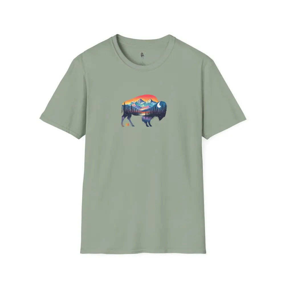 Double R Western™ Bison Tee – Ride Strong Roam Free S / Sage T Shirt