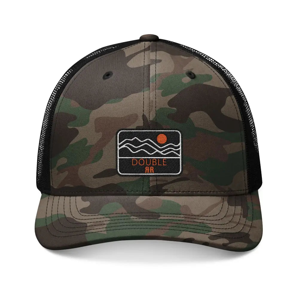Double R Western™ Embroidered Snapback Camouflage Trucker Hat – Classic Camo Outdoor Cap One size / Camo Black Hats
