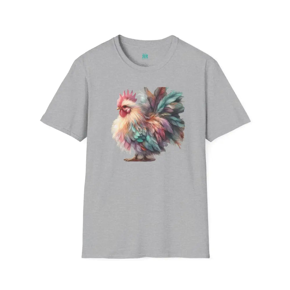 The Enchanted Fluffy Chicken Tee – Whimsical Elegance Unisex Softstyle Tee Sport Grey / XS T Shirt