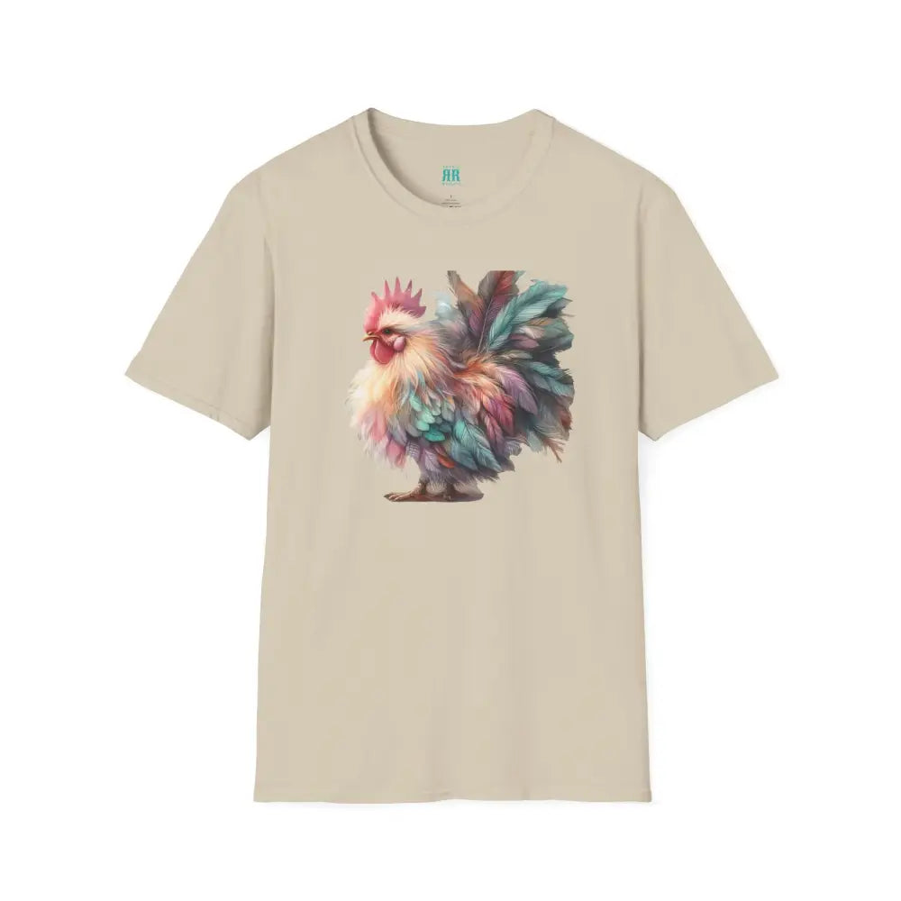The Enchanted Fluffy Chicken Tee – Whimsical Elegance Unisex Softstyle Tee Sand / S T Shirt