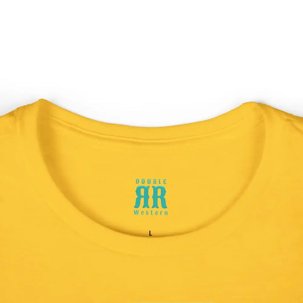 Yellow crewneck T-shirt with Double R Western logo on chest