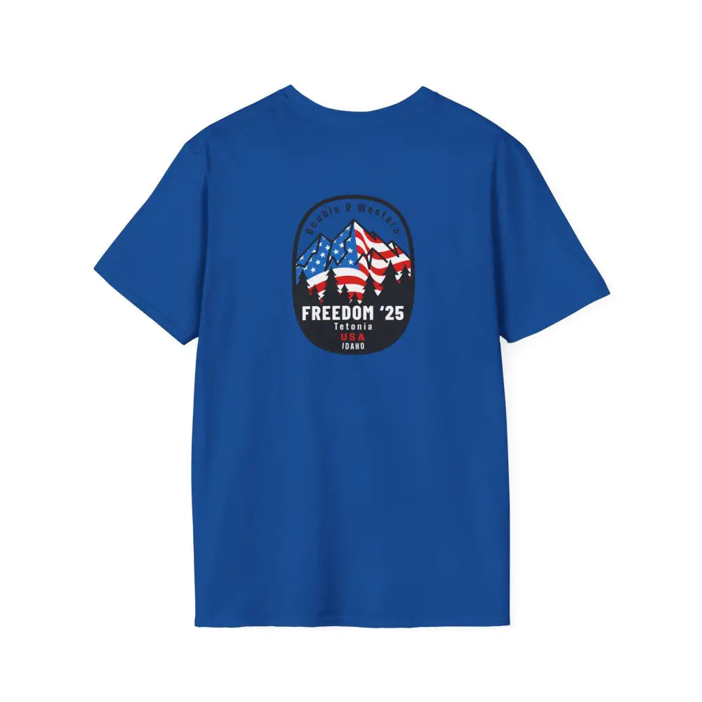 FREEDOM ‘25 Tetonia USA Mountain Flag Tee – Double R Western™ Hot Off the Trail XS / Royal T Shirt