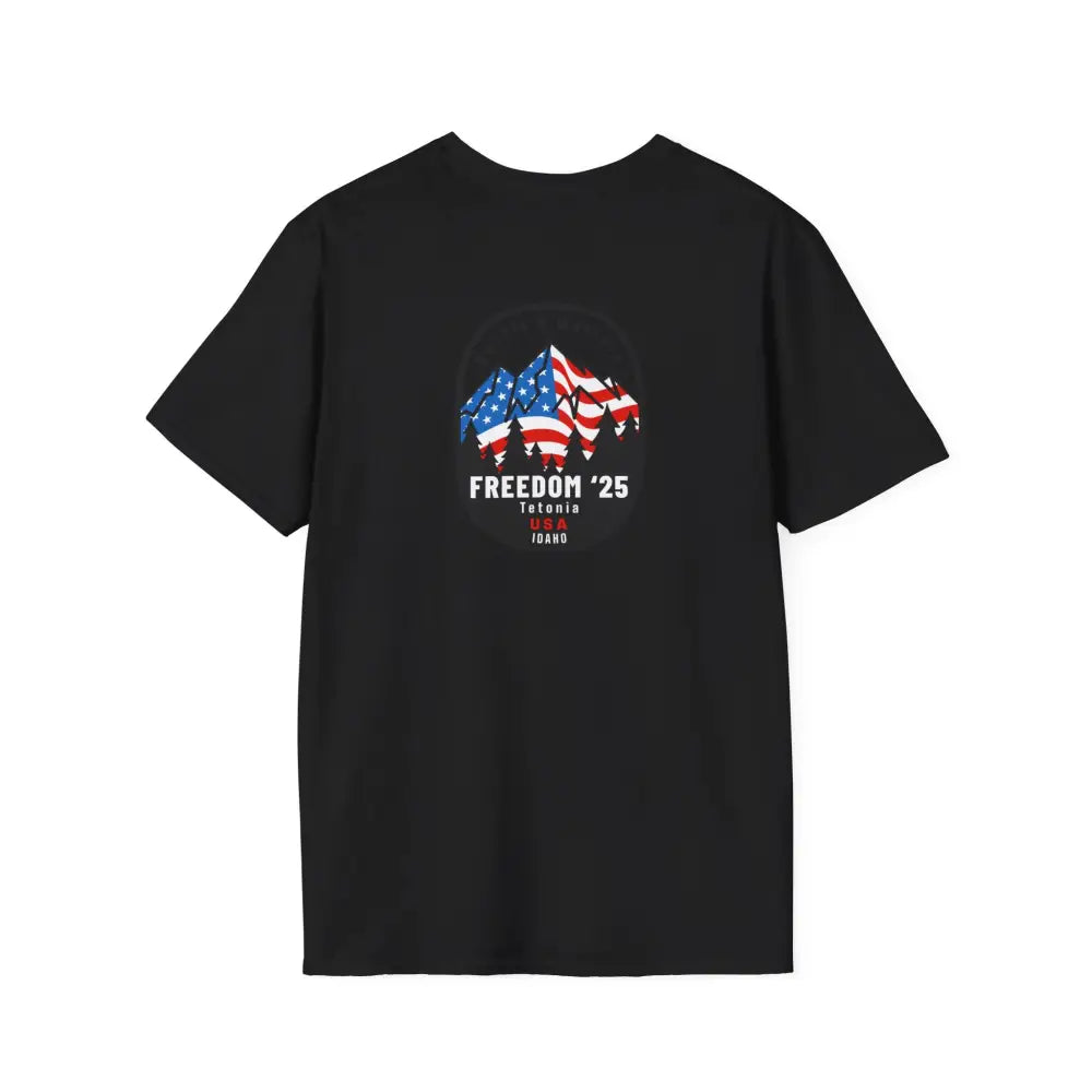 FREEDOM ‘25 Tetonia USA Mountain Flag Tee – Double R Western™ Hot Off the Trail S / Black T Shirt