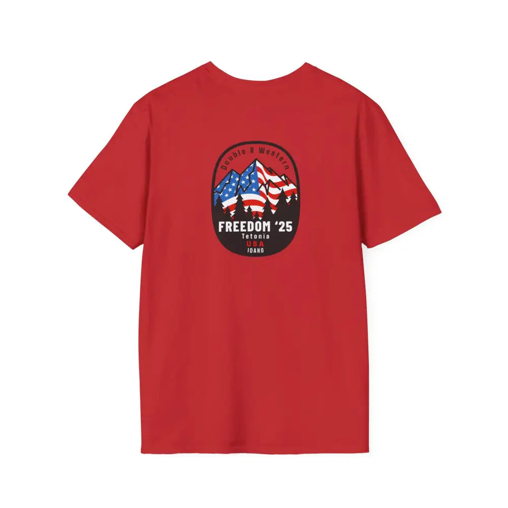 FREEDOM ‘25 Tetonia USA Mountain Flag Tee – Double R Western™ Hot Off the Trail XS / Red T Shirt