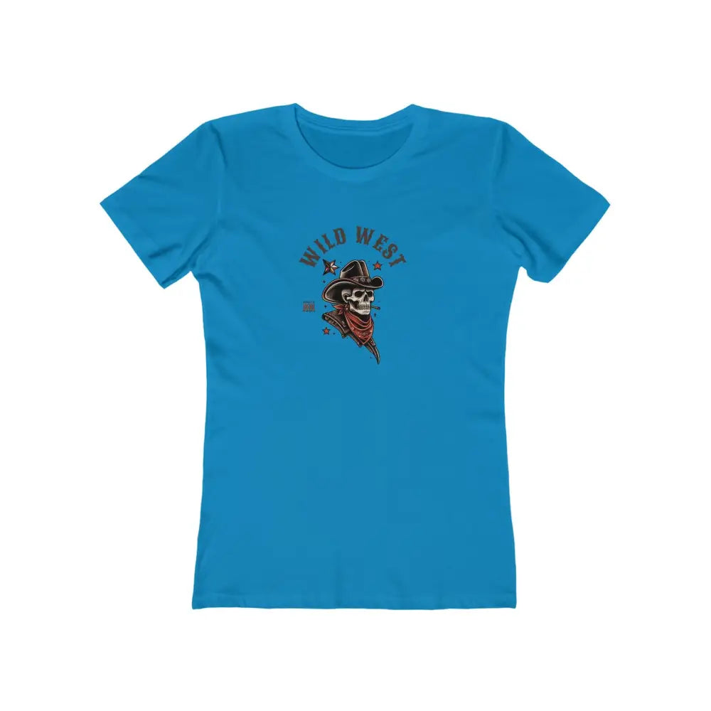 ’Grim Rider’ Double R Western™ The Boyfriend Tee for Women S / Solid Turquoise T Shirt