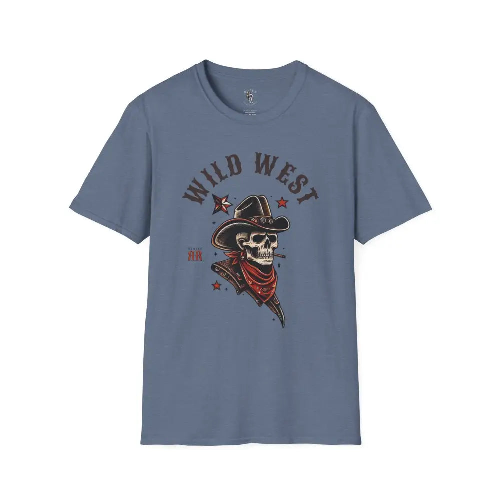 ’Grim Rider’ Double R Western’s™ Softstyle T Shirt S / Heather Indigo T Shirt