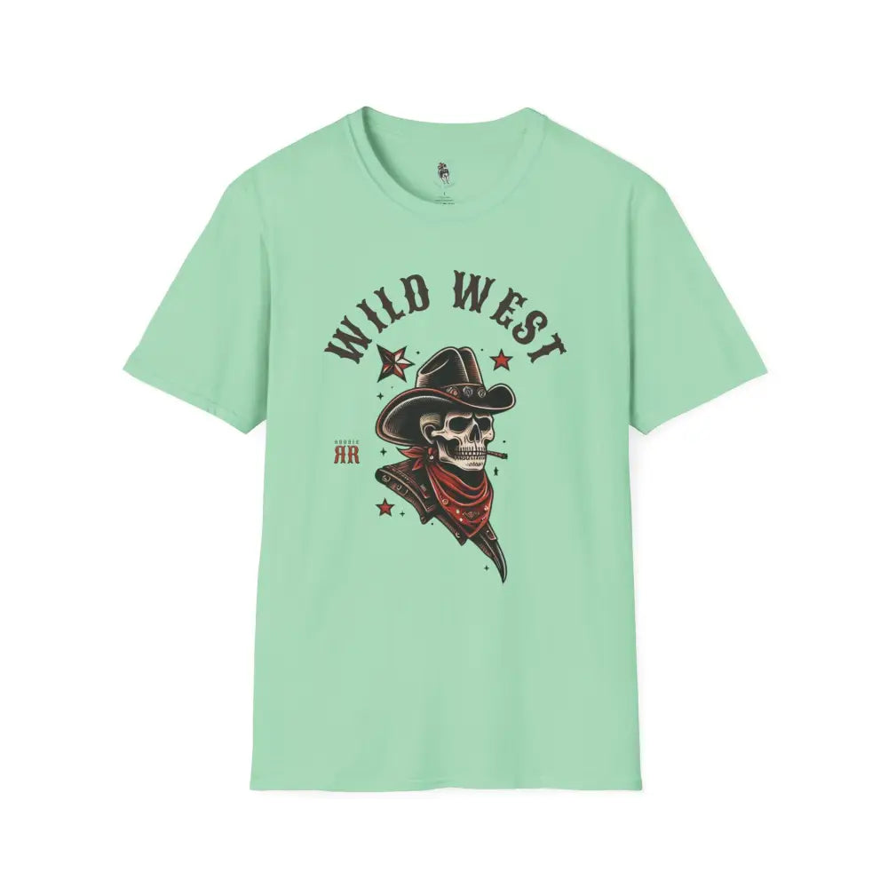 ’Grim Rider’ Double R Western’s™ Softstyle T Shirt S / Mint Green T Shirt