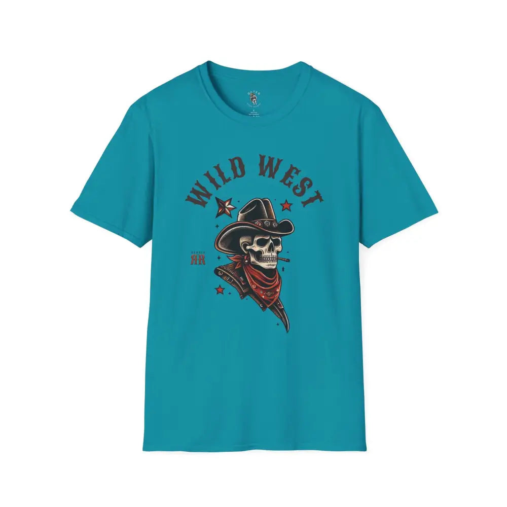 ’Grim Rider’ Double R Western’s™ Softstyle T Shirt S / Tropical Blue T Shirt
