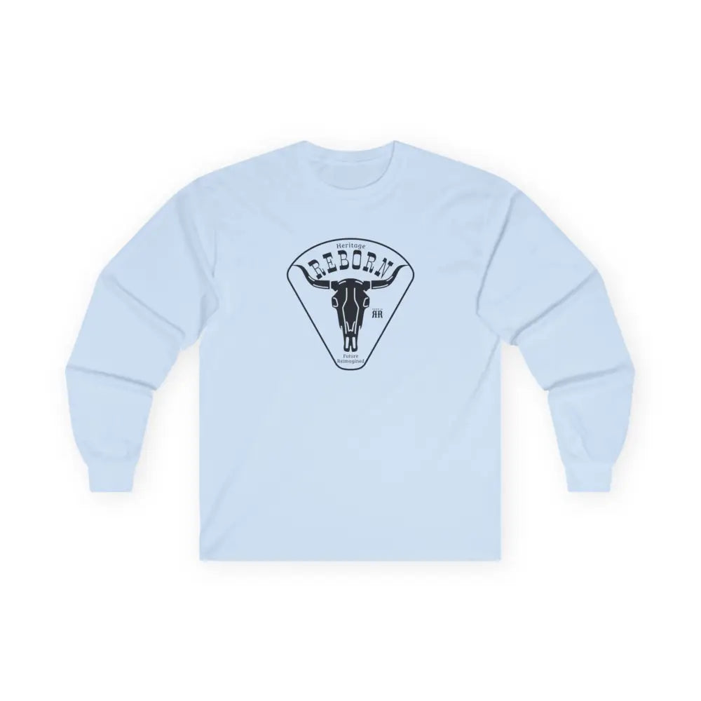 ’Heritage Reborn Future Reimagined’ Double R Western’s™ Long Sleeve T Shirt S / Light Blue Long sleeve