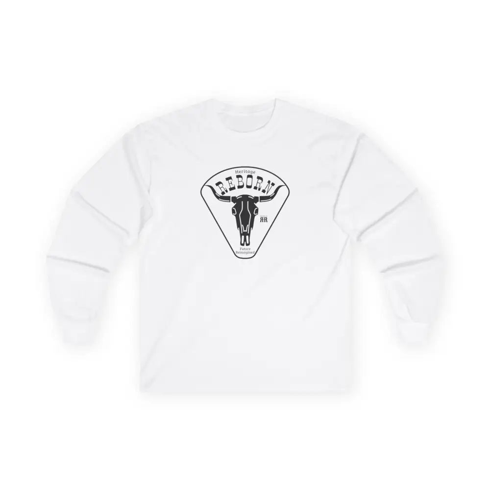 ’Heritage Reborn Future Reimagined’ Double R Western’s™ Long Sleeve T Shirt S / White Long sleeve
