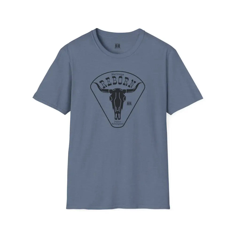 Heritage Reborn Universal Comfort Tee Double R Western’s Hot Off The Trail Heather Indigo / S T Shirt