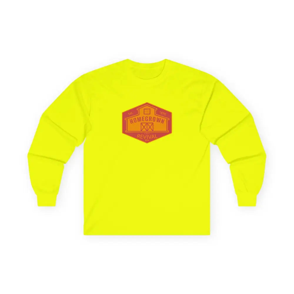 Home Grown Revival’ - Double R western’s - Long Sleeve Men’s T-Shirt - S / Safety Green - Long-sleeve