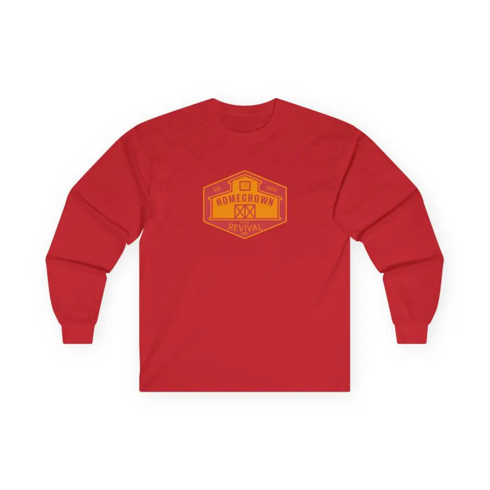 Home Grown Revival’ Double R western’s Long Sleeve Western T Shirt S / Red Long sleeve