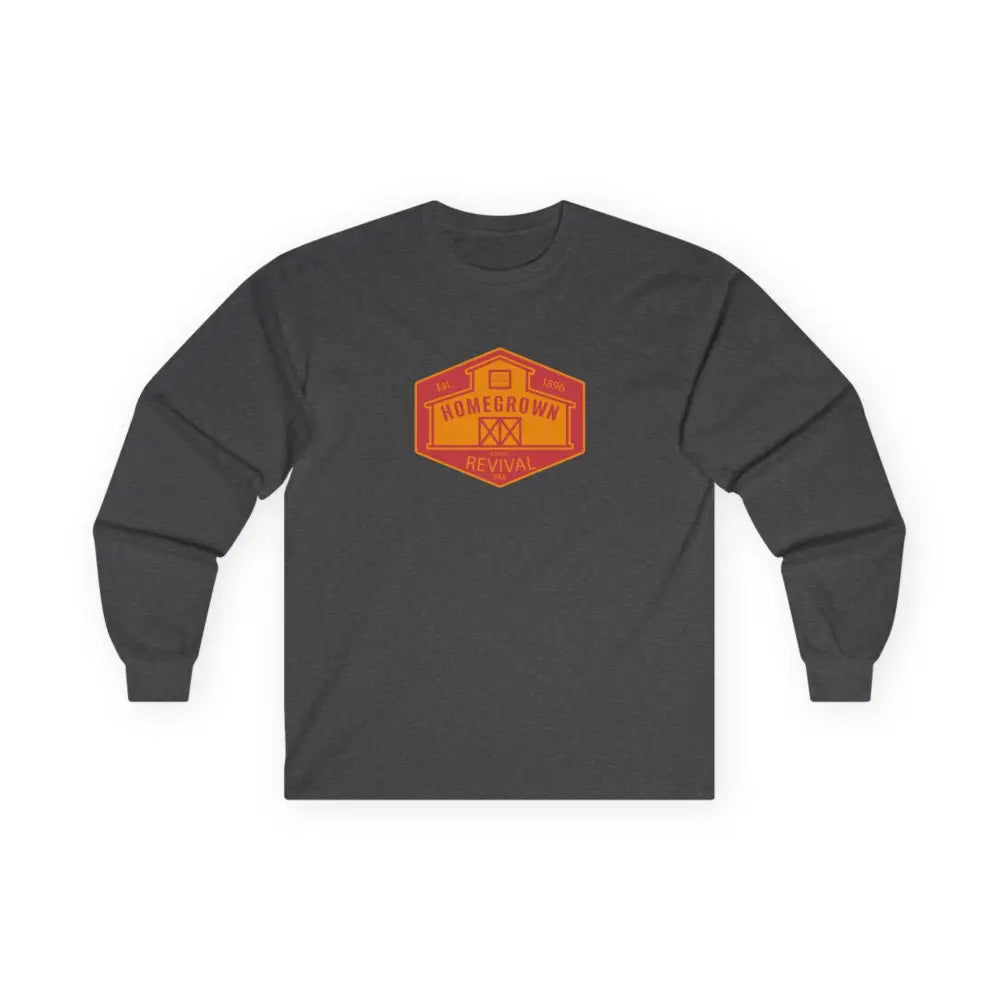 Home Grown Revival’ Double R western’s Long Sleeve Western T Shirt S / Dark Heather Long sleeve