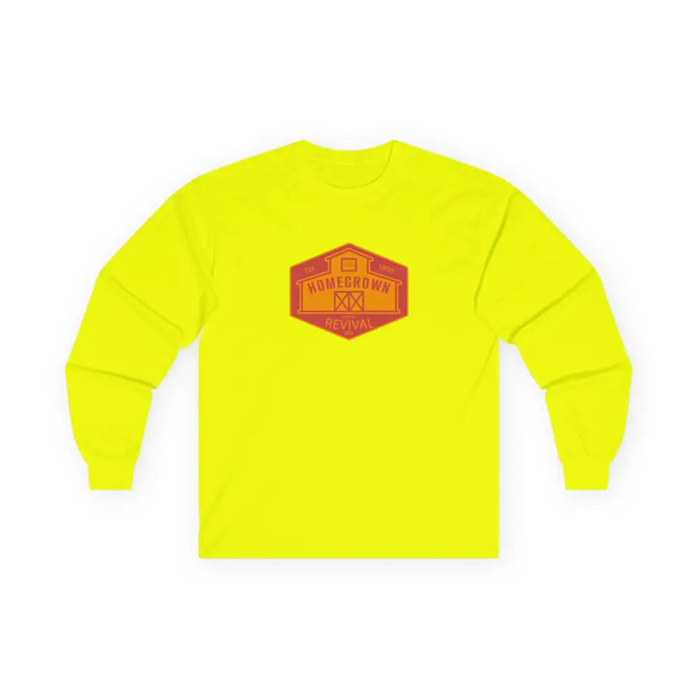 Home Grown Revival’ Double R western’s Long Sleeve Western T Shirt S / Safety Green Long sleeve