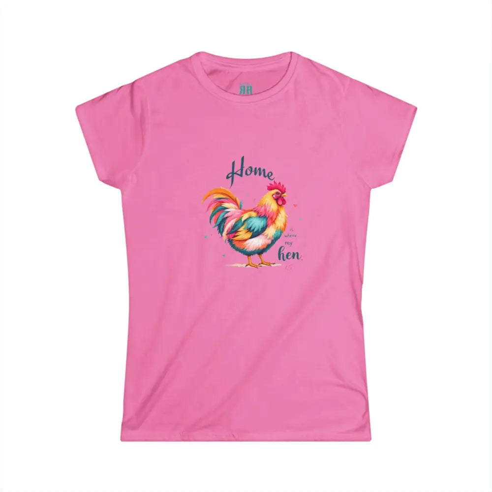 Home is where the hen is Design Double R Western™ Softstyle Graphic Shirt Azalea / S T Shirt