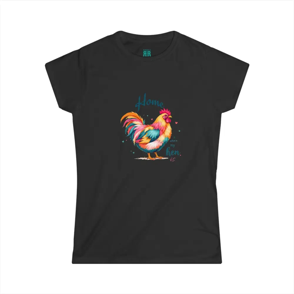 Home is where the hen is Design Double R Western™ Softstyle Graphic Shirt Black / S T Shirt