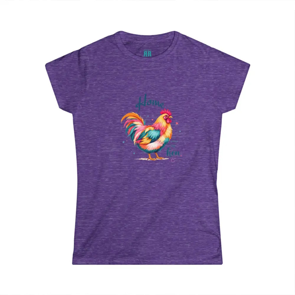 Home is where the hen is Design Double R Western™ Softstyle Graphic Shirt Heather Purple / S T Shirt