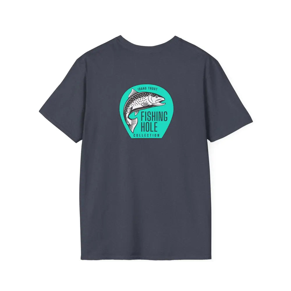 ’Idaho Trout Tee’ - Double R Western’s Fishing Hole Collection Soft style T-Shirt - BACK Graphic design - S / Heather