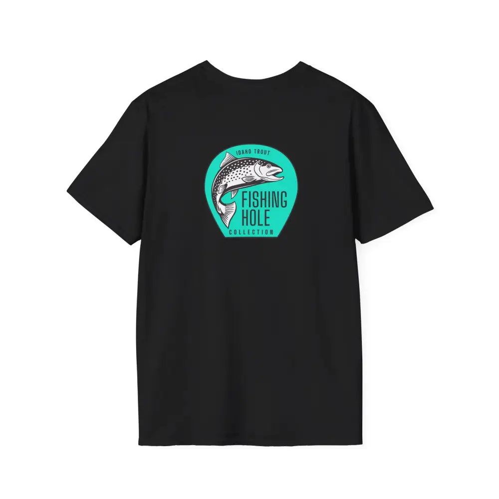 ’Idaho Trout Tee’ - Double R Western’s Fishing Hole Collection Soft style T-Shirt - BACK Graphic design - XS / Black