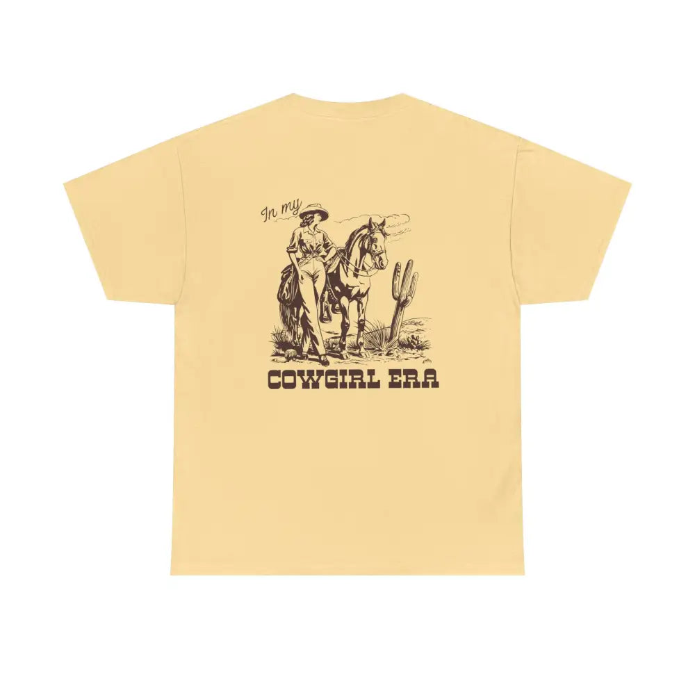 ’In My Cowgirl Era’ Double R Western’s ™ Heavy Cotton Tee Back Graphic Design Yellow Haze / S T Shirt