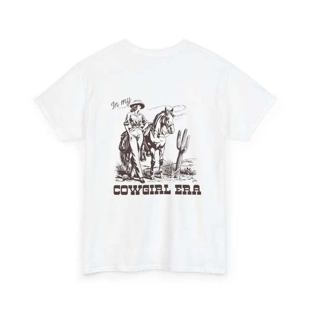 ’In My Cowgirl Era’ Double R Western’s ™ Heavy Cotton Tee Back Graphic Design White / L T Shirt
