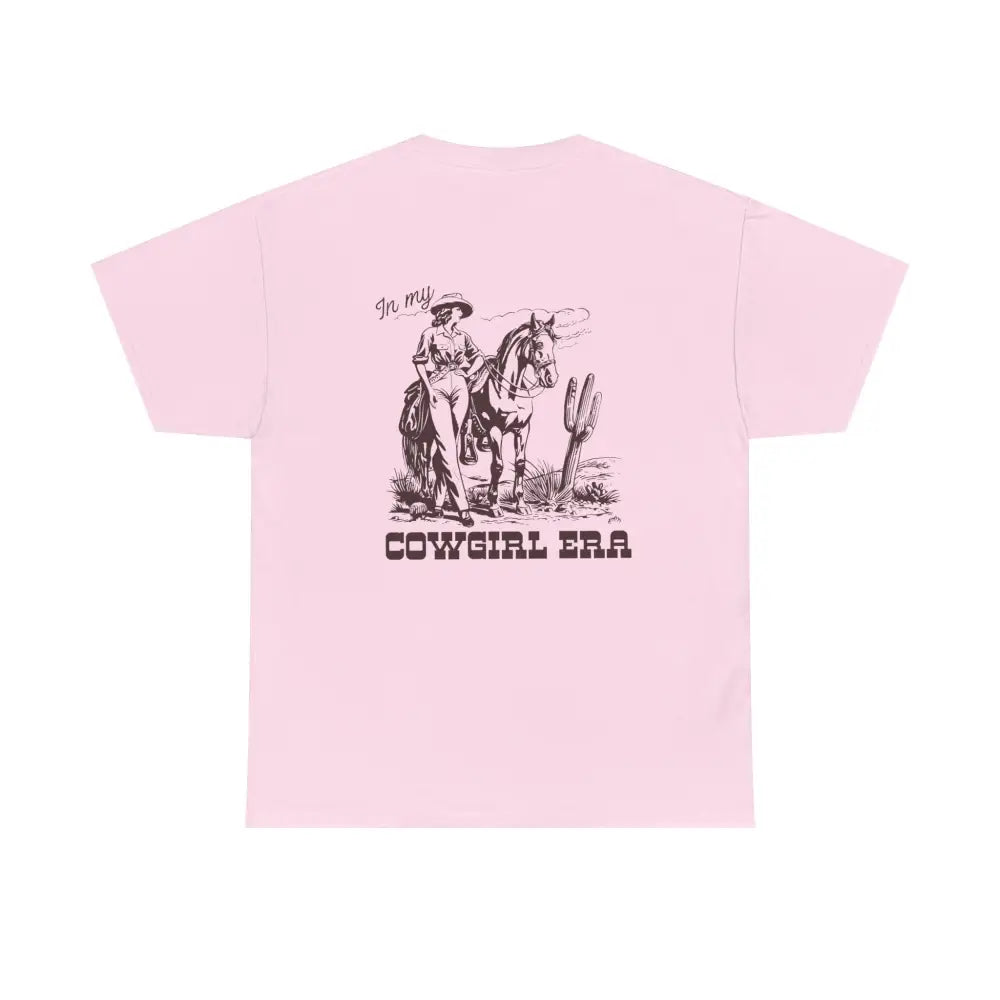 ’In My Cowgirl Era’ Double R Western’s ™ Heavy Cotton Tee Back Graphic Design Light Pink / S T Shirt