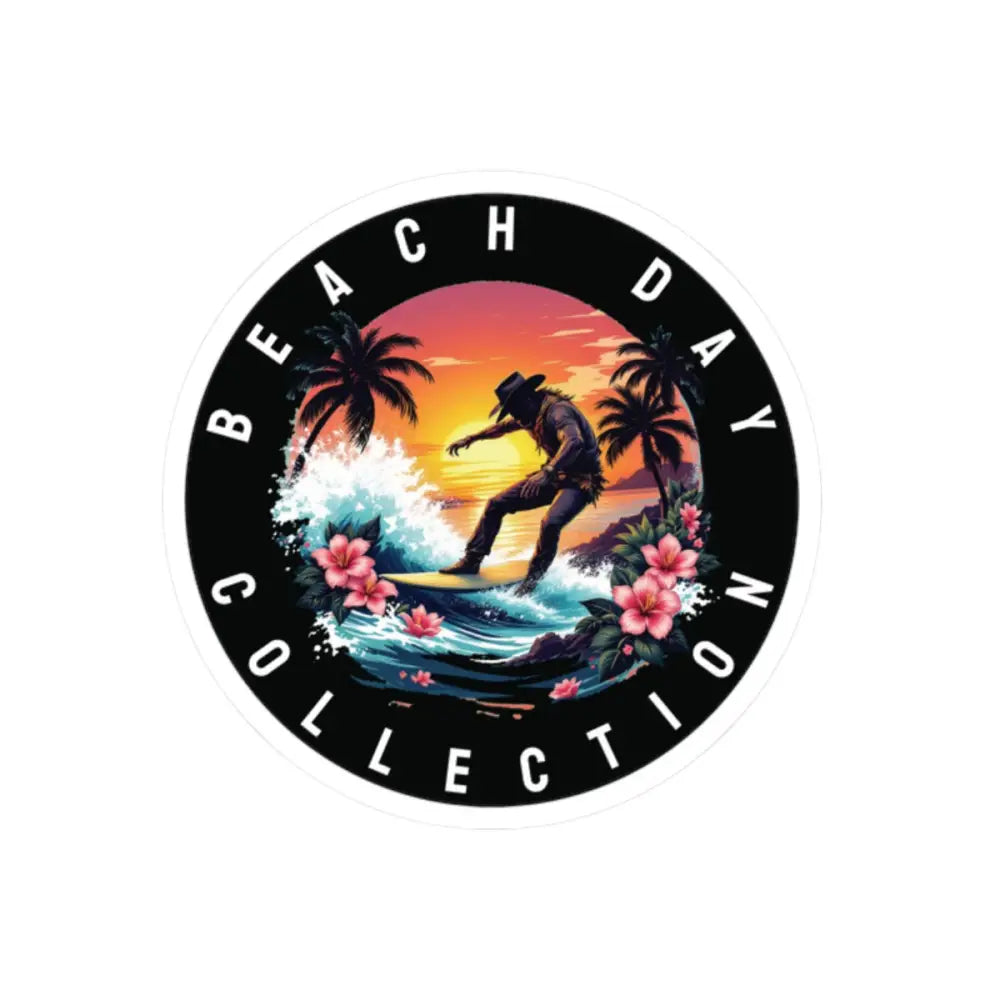 ’Island Cowboy Adventure’ - Double R Western’s - Sticker - 2’’ × 2’’ / White - Paper products